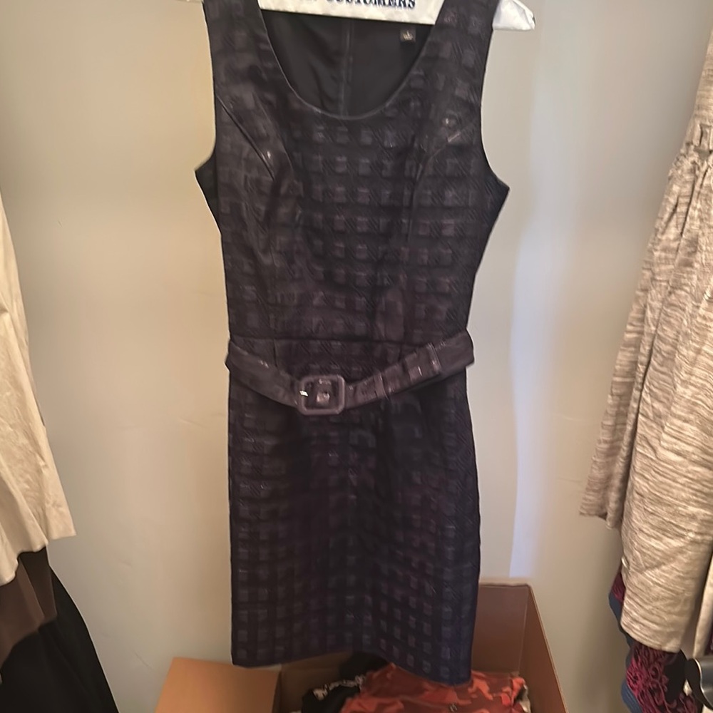 Banana Republic midhnight blue Sheath Midi Dress Scoop Neck